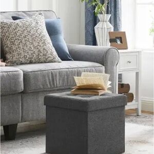 15” Folding Ottoman Bench, Storage, Play Chest, Foot Rest Stool, Bedroom Bench